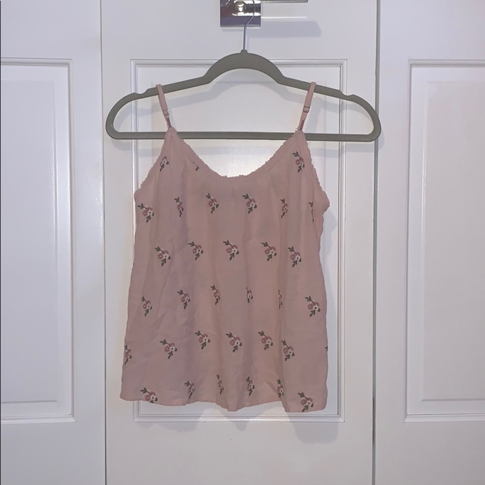 pink floral tank top